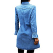 Long Sleeve Denim Button down Mini Dress Fashion Jeans Dress Women