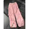 Fashion Vintage Bow lace up Drawstring Wide leg sweat pant for women