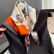 Women's Mulberry Silk Square Scarf 65x65cm | Beige Orange & Yellow Gray