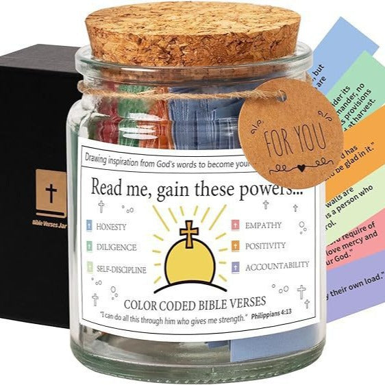 Bible Verses In A Jar – 90 Scripture Cards Glass Jar (Colours A, B, C)