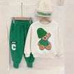 Children Cartoon Hat Bear Long-sleeved Trousers Two-piece Set for Kids