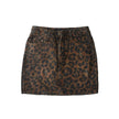 Leopard Print Mini Denim Skirt Women's High Waist Pencil Skirt