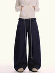 Loose Waist Stitching Small Skirt Baggy Jeans Pant For Men And Women