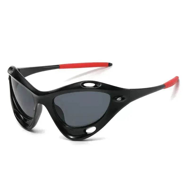 Fashion Large Frame Cat Eye Personality Hollow Out Cycling Sunglasses for Men