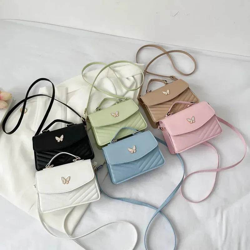 Ladies Leather Square Shaped Flap Quilted Crossbody bag for women