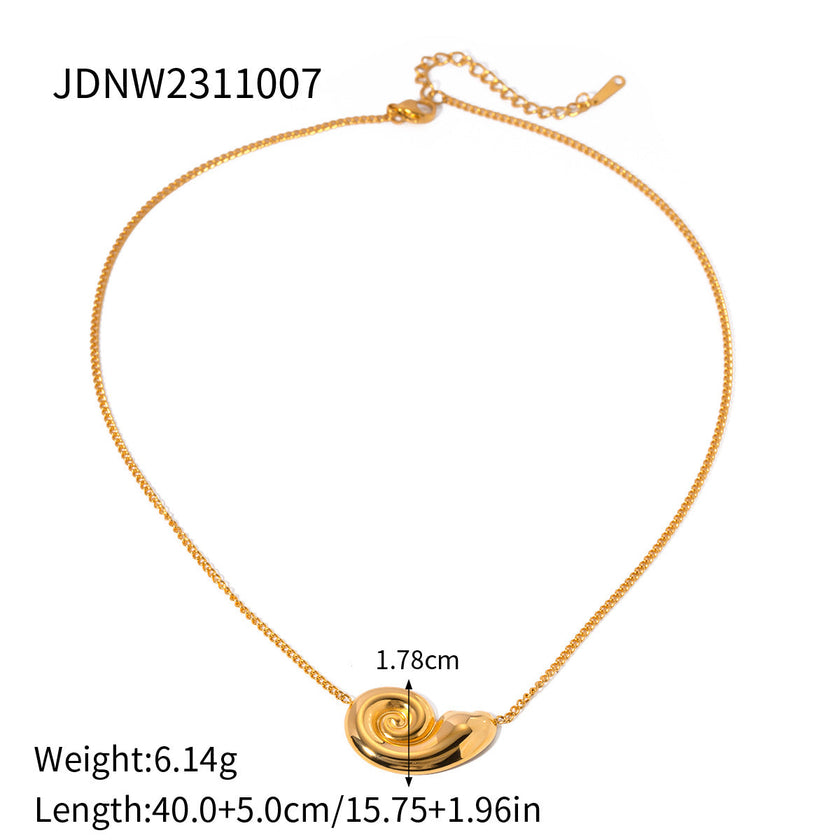 Stainless Steel Shell & Starfish Beach Necklace – Electroplated Clavicle Chain for Women (14 Styles)