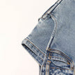 Short Irregular Solid Color Women's Denim High Street Mini Skirt Skort