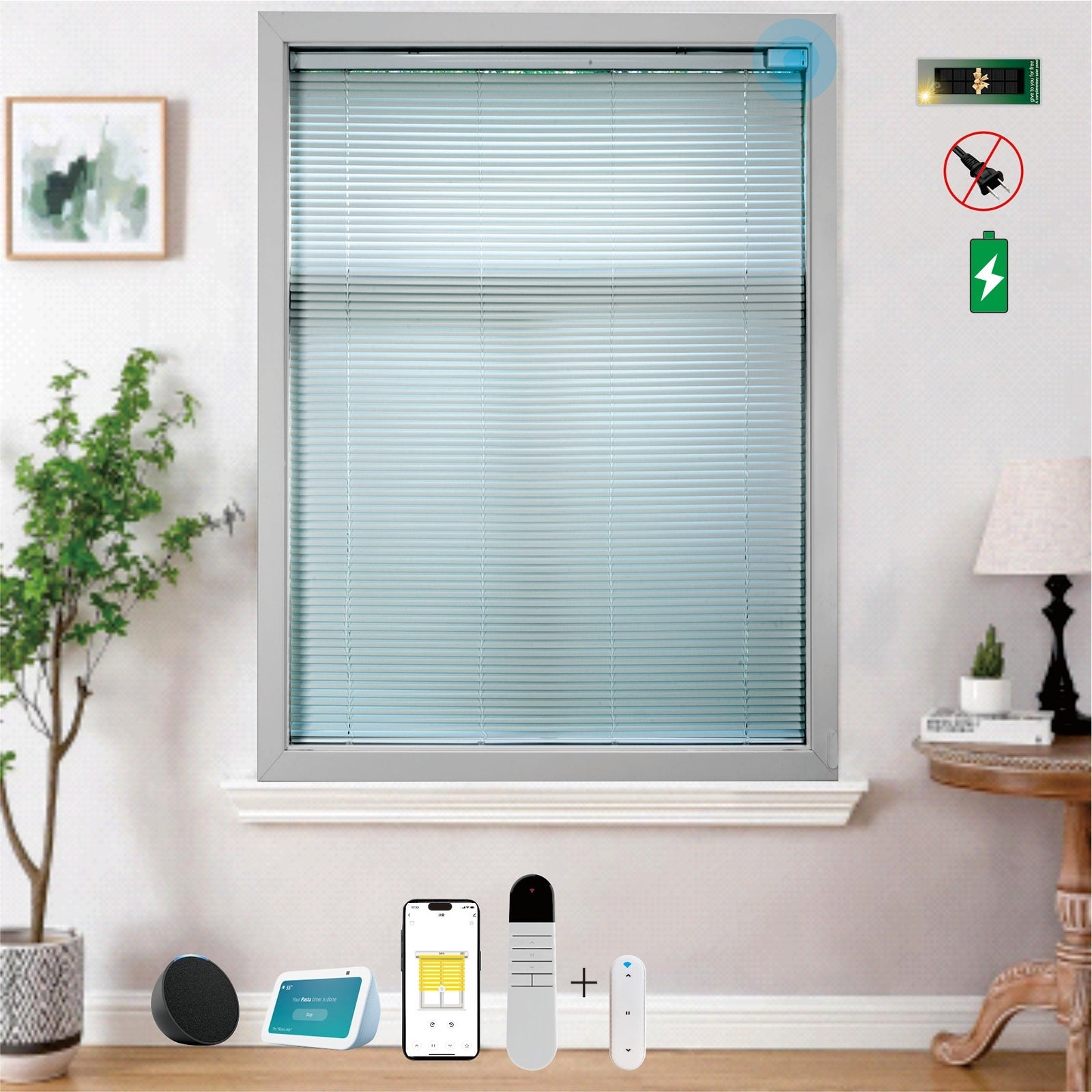 Equipped With A 15 Channel Remote Control Solar Charging Panel, Electric Blinds, Intelligent Remote Control Curtains, Silent Sunshades, Detachable Rechargeable Lithium Batteries