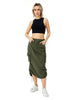 Women Casual Street wear High waisted Pencil Midi Cargo Skirt
