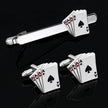 Men's Poker Cufflinks & Tie Clip Set – Alloy Business Shirt Cufflinks | Canada & USA
