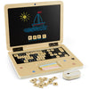 Litti City Wooden Computer Pretend Play Set - Kids Baby Toddler Laptop - Toy Laptop for Kids - Fake Toy Computer - Kids Toy Laptop - Pretend Laptop Toy - Kids Play Laptop - Toddler Learning Toys