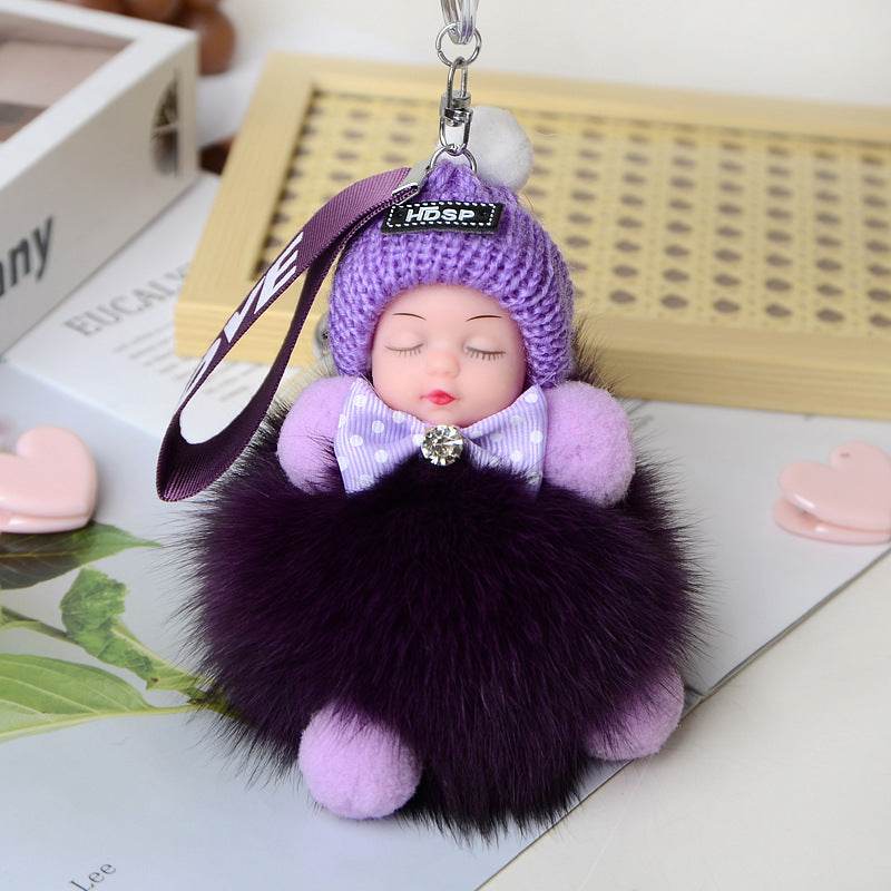 Cute Sleeping Doll Plush Doll Keychain Pendant Backpack Handbag Wallet Accessories