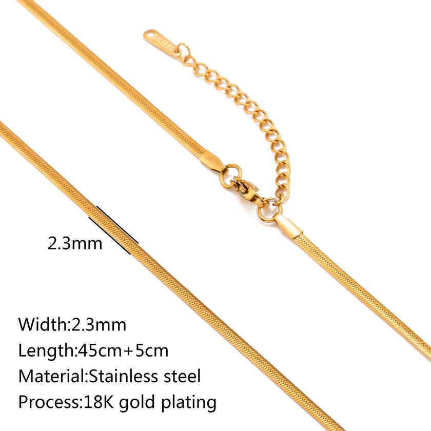 Stainless Steel Vacuum Vapor Plating 18K Gold Color Protection Lip Chain Necklace