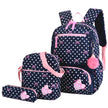 Korean Style Cute Princess Polka Dot Backpack Set for Girls – Nylon School Bag (4 Colours)