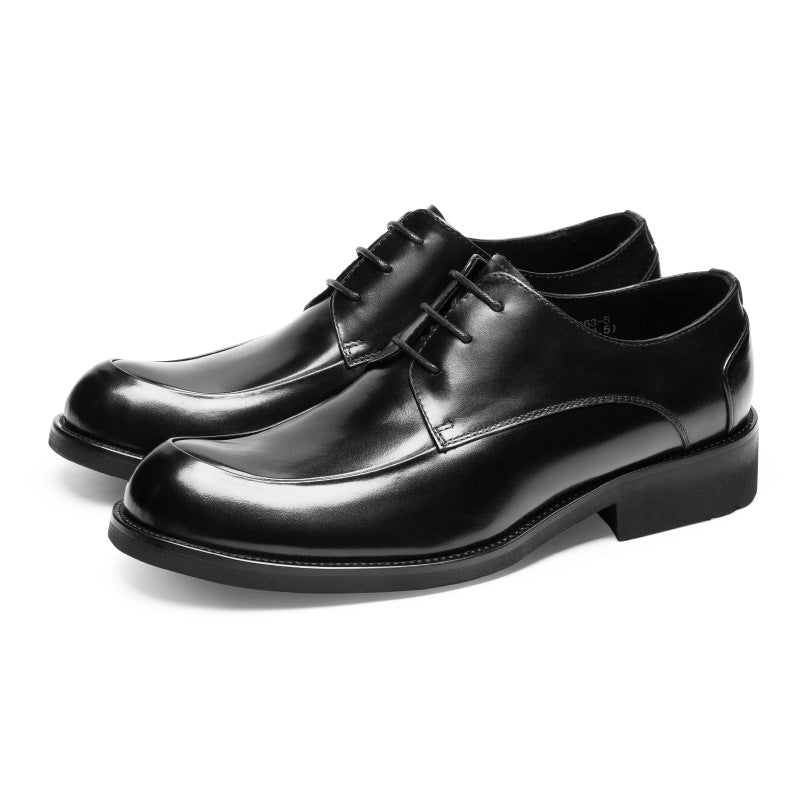 Men's Genuine Cowhide Leather Business Shoes – Breathable, Cross-Strap, Sizes 37–46