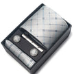 Men's Jacquard Woven Formal Tie Set – Rayon Arrow Necktie with Handkerchief, Tie Clip & Cufflinks | Canada & USA