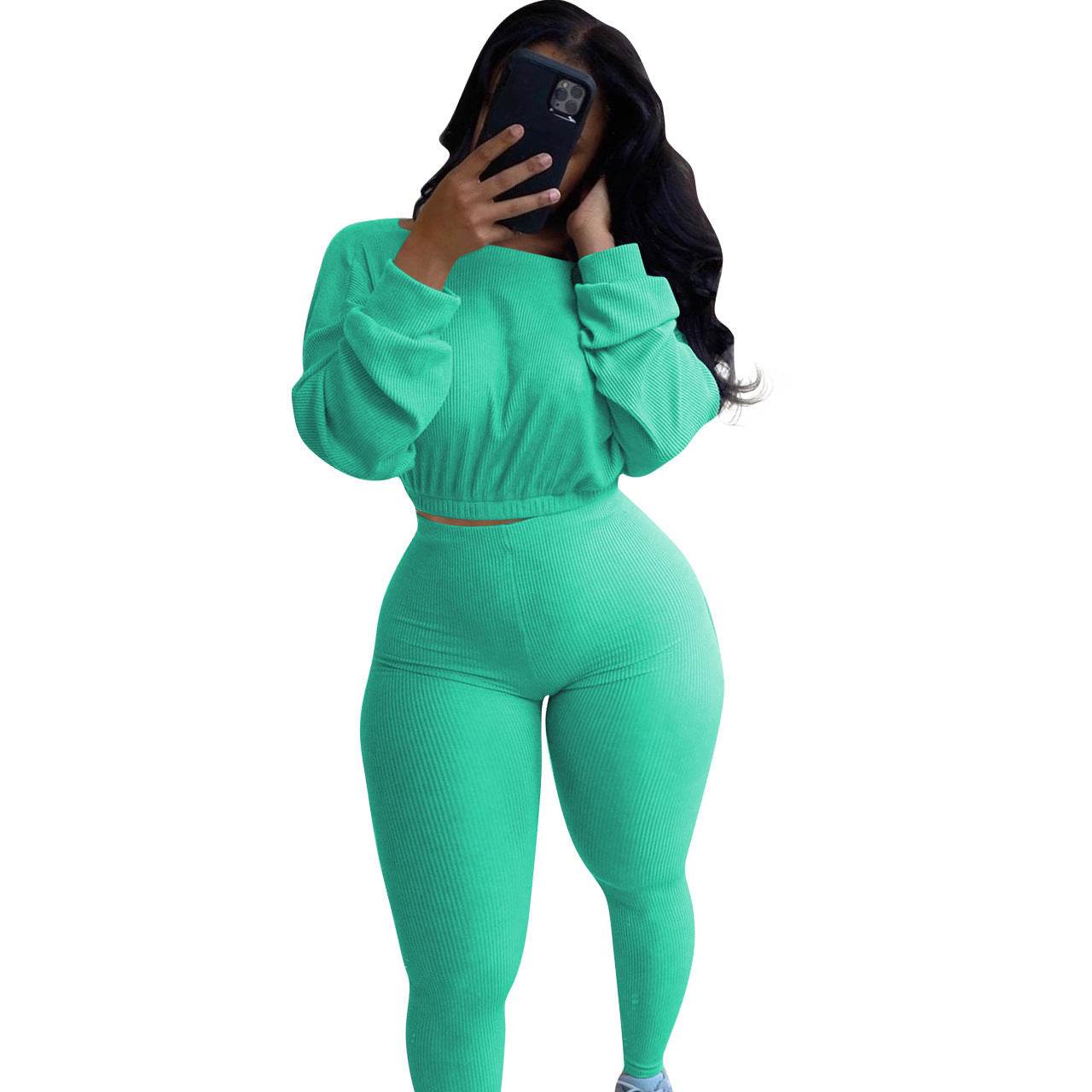 Ladies Autumn 2pcs Athleisure wear Outfit set