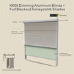 Double Layer Electric Honeycomb Curtain with Solar Charging & 15-Channel Remote, Motorized Blackout Blinds