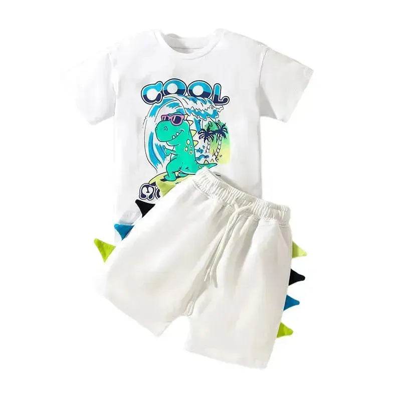 Boys' Short-sleeved Cartoon Cute Short Sleeve Shorts Two-piece  for boys