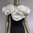 Women's Bandage White Large Flower Dress