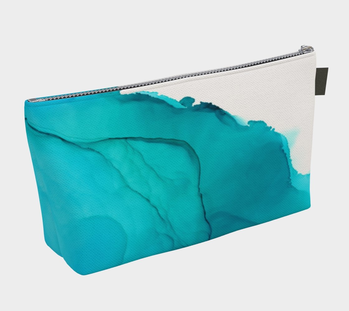 Zippered Project Bag | Blue Ink wave