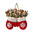 Christmas Garland Creative Glove Shaped Simulated Flower Wreath Window Door Gate Decoration Door Sign Xmas Party Decoration
