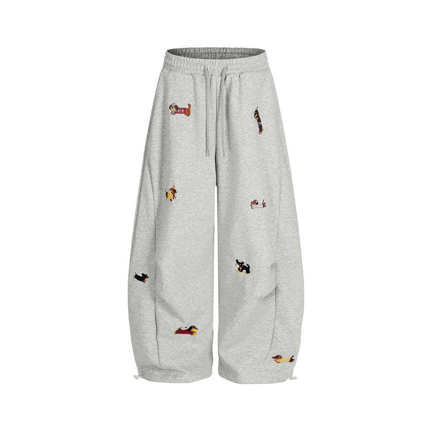 Dachshund Embroidered Sweatpants – Men's Loose Casual Joggers