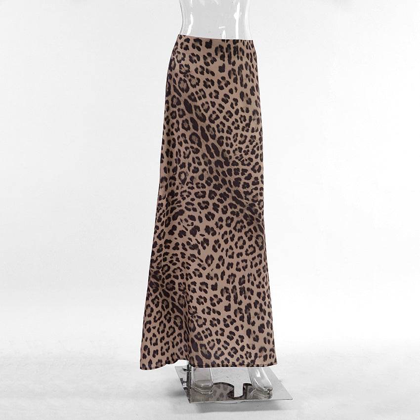Leopard Long Skirt Fashion Mermaid Skirt Womens Clothing