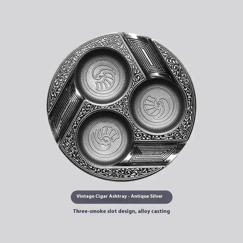 Three-slot Retro Metal Easy-to-clean Cigar Ashtray