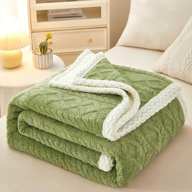 Blanket Double Thickened Warm Coral Fleece Sofa Winter Blanket
