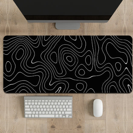 Abstract Line Pattern Large Mouse Pad – Non-Slip Rubber Base, 6 Styles