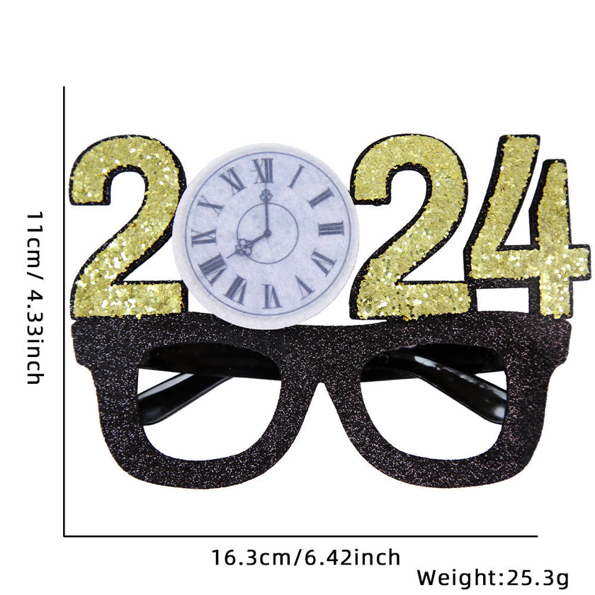 New Year Party Photo Prop Glasses Set – Funny NYE Novelty Glasses & Hats
