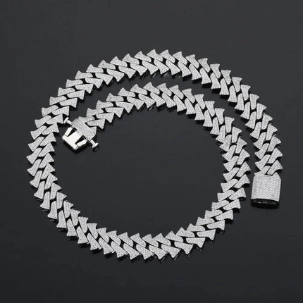 14mm Men's Hip Hop Zircon Thorns Cuban Link Chain