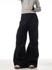 Contrasting Color Of Black And Red Workwear With Pocket Trousers