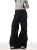 Contrasting Color Of Black And Red Workwear With Pocket Trousers