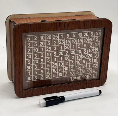 Wooden Coin Bank with Denomination Slots – Piggy Bank (Small & Large)