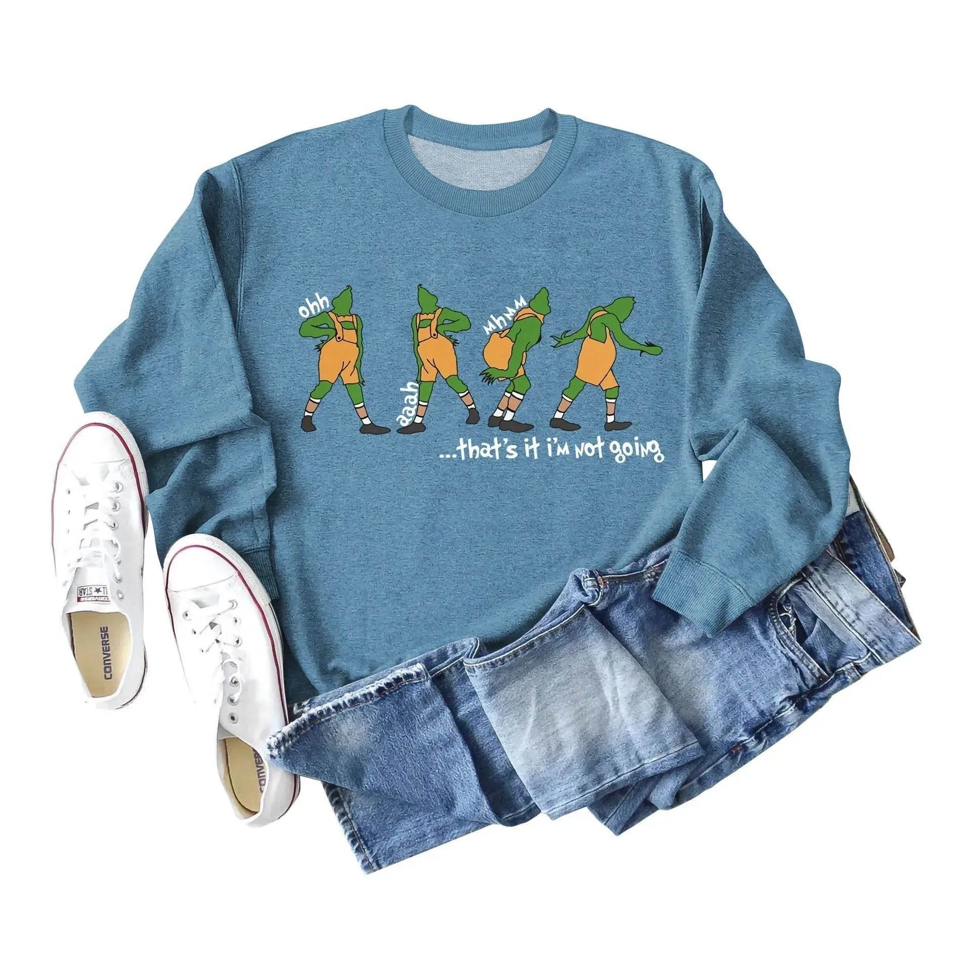 Women's Christmas Printed Long Sleeved  Pullover Sweatshirt