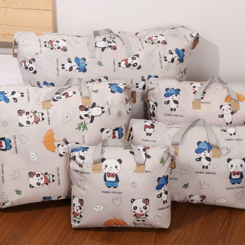 Oxford Cloth Blanket and Quilt Storage Bags, Airtight, Moisture-Proof, Wardrobe Hanging, Cartoon Print