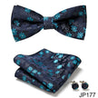 Men's Jacquard Bow Tie Set – Bow Tie, Pocket Square & Cufflinks | 36 Colors | Canada & USA