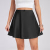 Boutique Mini Satin Skirt High Waist Elastic Solid Color flared skirt