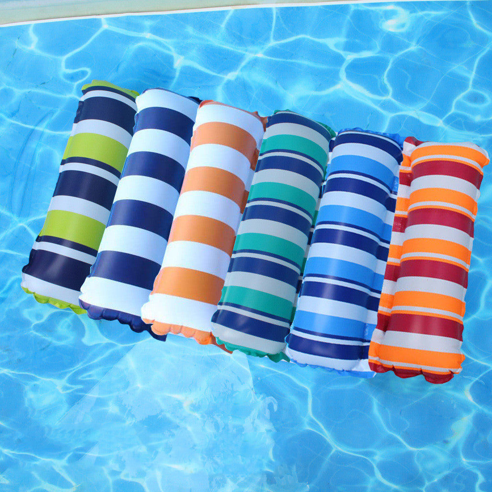 Inflatable Pool Float Lounger – Foldable Striped Floating Row for Adults