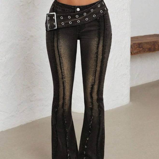 Women's Fashionable Low Waist Flared Jeans