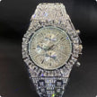 Men's Iced Out Diamond Rhinestone Watch – Luxury Hip Hop Quartz Wristwatch
