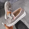 Plus Size Rhinestone Platform Loafers Women