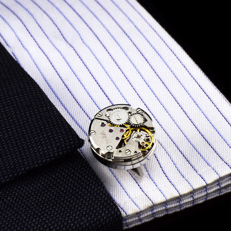 Men's Mechanical Movement French Shirt Cufflinks – Silver Copper Formal Cufflinks | Canada & USA