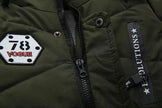 Fashion Boys Thicken Letter Print Hooded Cotton Jacket