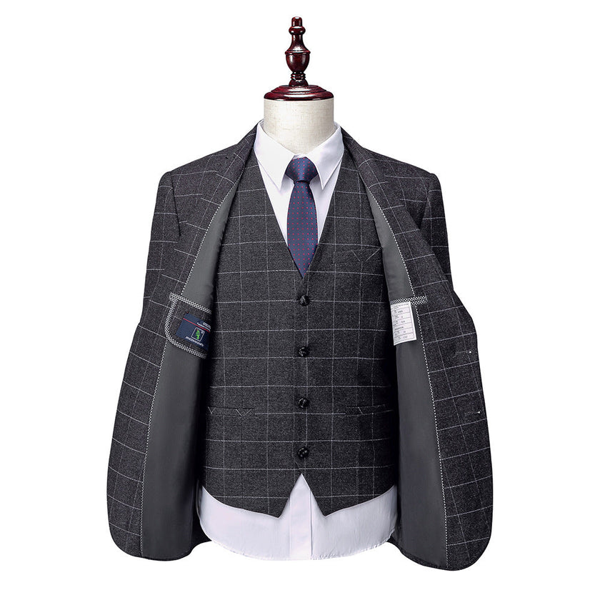 Men's Korean Slim Fit Business Suit – Dark Grey, S–4XL