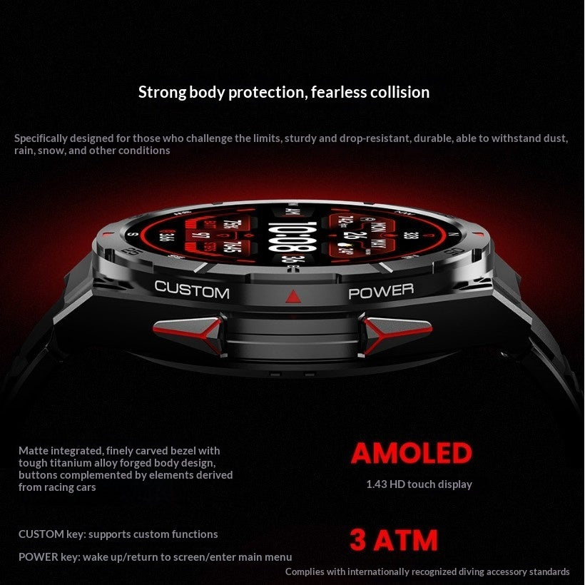 Blood Oxygen & Pressure Compass Fitness Tracker Smart Watch – Outdoor Sport Health Monitor