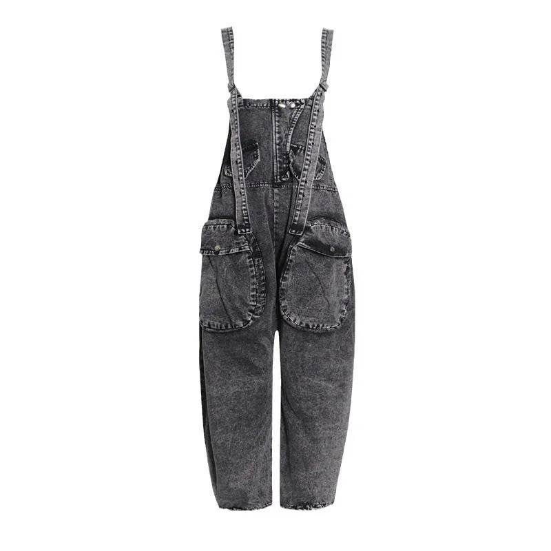 Personality Street Tooling Style Overall Baggy Jeans Pant Women