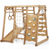 Parc d'aventure intérieur 6-en-1 pour tout-petits : aire de jeux + balançoire + toboggan + corde + escalier